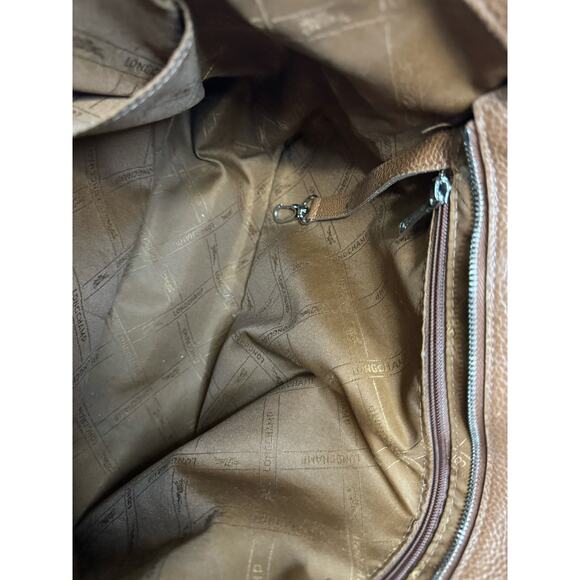 Longchamp Tan Pebbled Leather Tote Bag - Picture 6 of 11